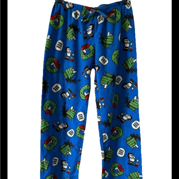 Peanuts Pants Women’s Medium Blue Causal Lounge Cozy Comfy Pajamas Bottom, - Picture 1 of 6